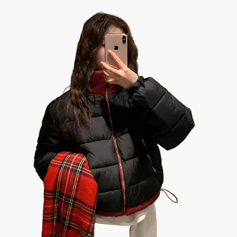 Dam Vinterjacka Puffermodell Kort Vardaglig Trendig