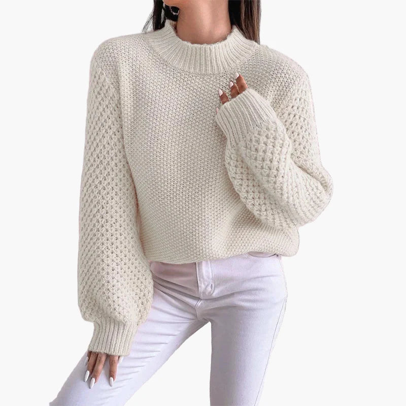 Damtröja med avslappnad stickning och trendig oversized look – perfekt för vardag och höstmode