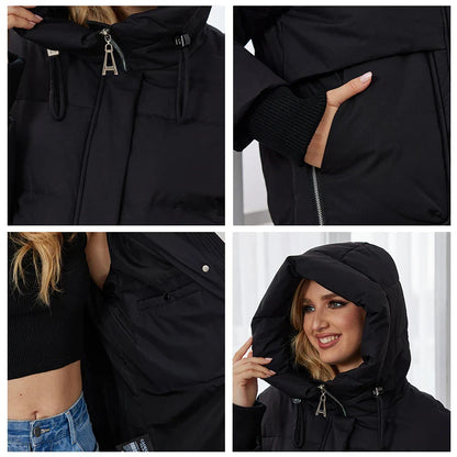 Dam Parkas Jacka Vintermode Varm Stil för Kallt Väder