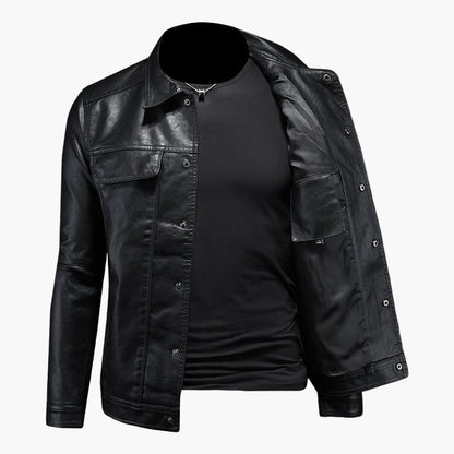 Herrjacka – Klassisk Moto-Stil för Modern och Självsäker Look