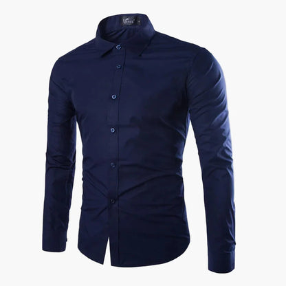 Herrskjorta med lång ärm – Slim Fit, elegant och mångsidig för kontor och fest