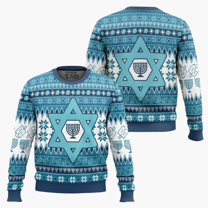 Herrjultröja Rolig "Not Today Santa" Hanukkah Ugly Christmas Sweater för Fest och Högtid
