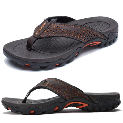 Herrsandal Flip-Flop Sport med Stötdämpning och Fotvalvsstöd – Perfekt för Strand, Promenader och Vardag