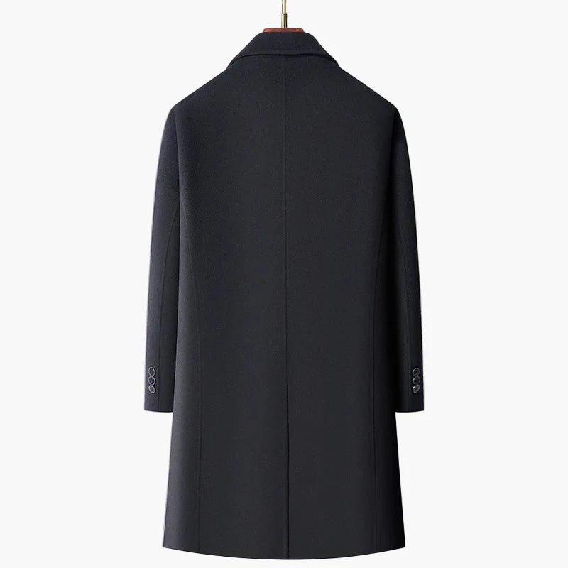 Herr Elegant Dubbelknäppt Kappa för Stil och Vardag