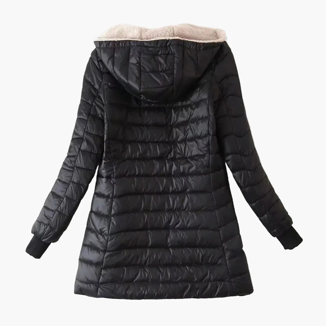 Dam Parkasjacka med Huva – Varm och Lätt Vinterjacka för Elegant Stil
