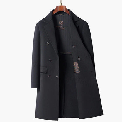Herr Elegant Dubbelknäppt Kappa för Stil och Vardag