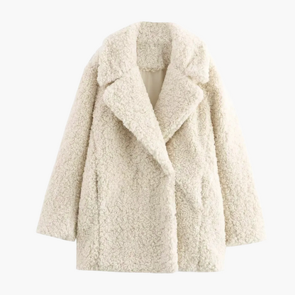 Dam Teddyjacka Oversized Vintermode Vardaglig Stil