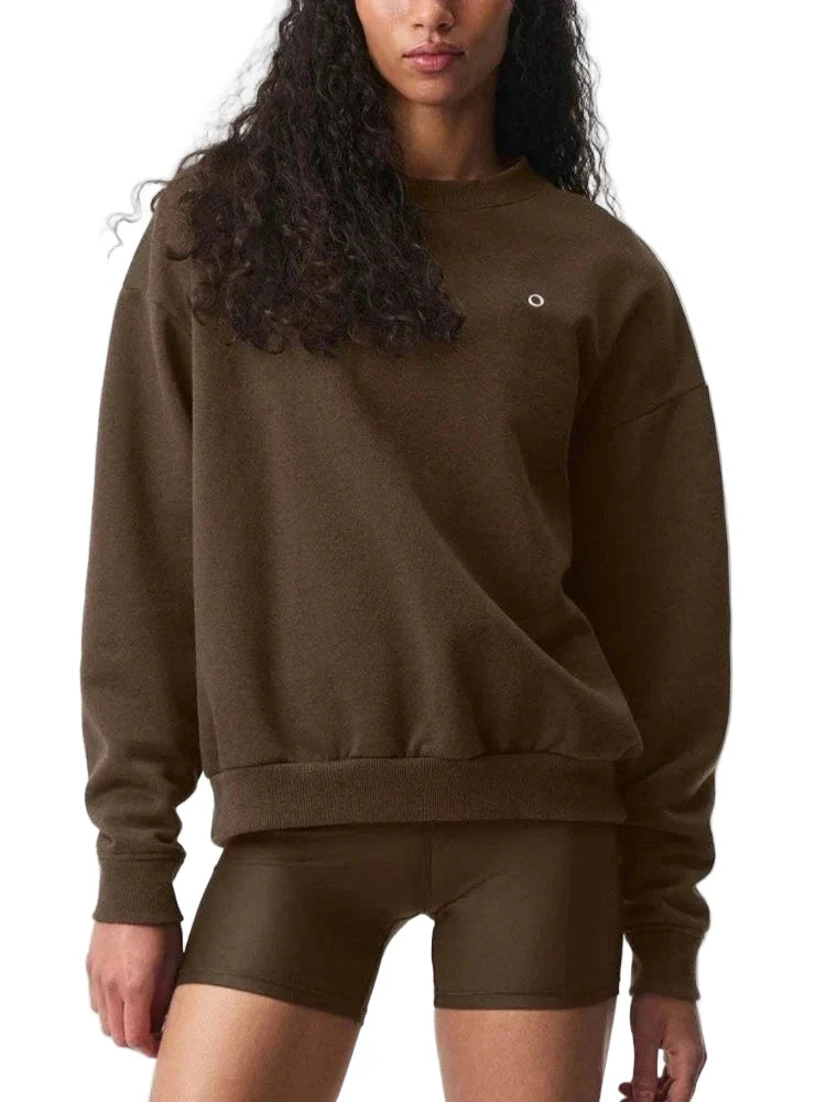 Dam Oversized Sweatshirt Trendig Vardagsstil och Träning