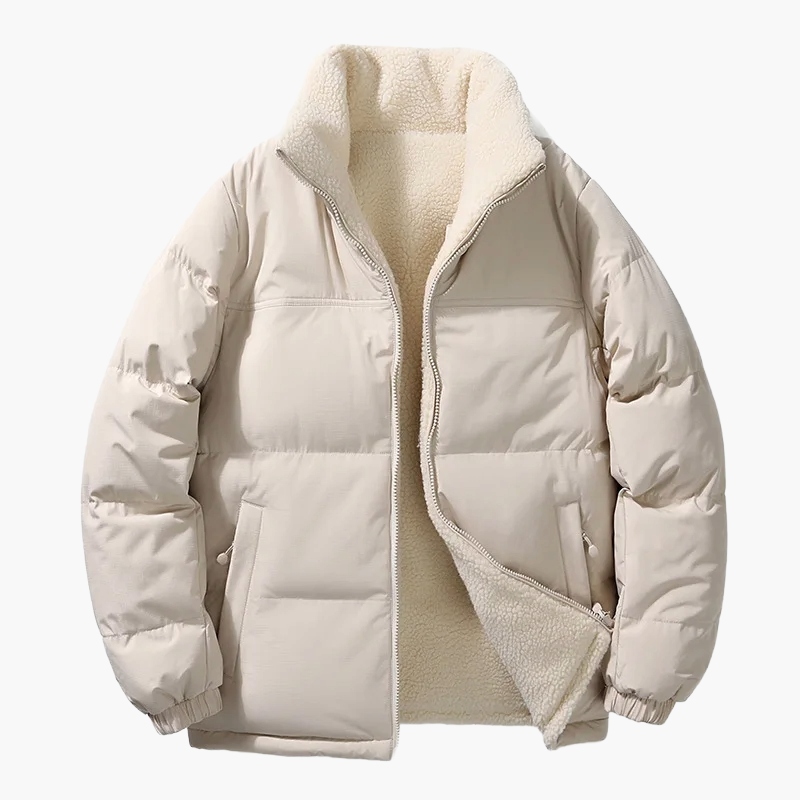 Herr Vinterjacka Lös Passform Urban Stil Varm Fleecefodrad