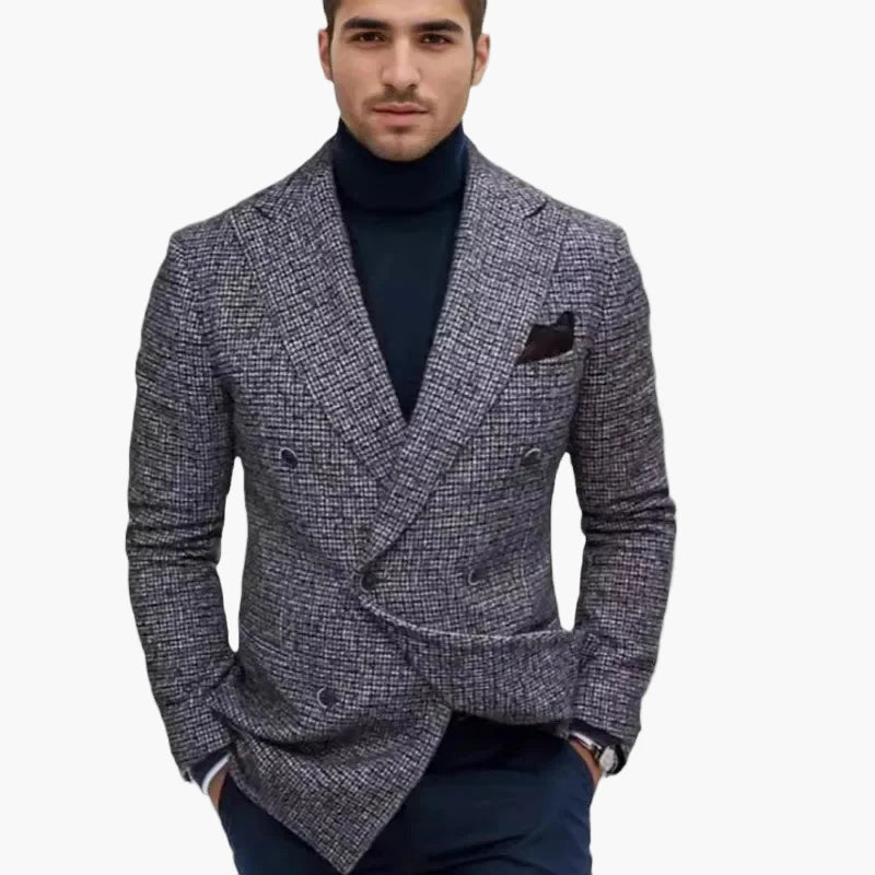 Herr Dubbelknäppt Kavaj – Elegant Stil för Affärs- och Festbruk