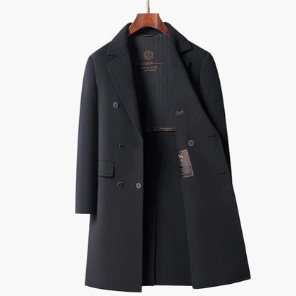 Herr Elegant Dubbelknäppt Kappa för Stil och Vardag