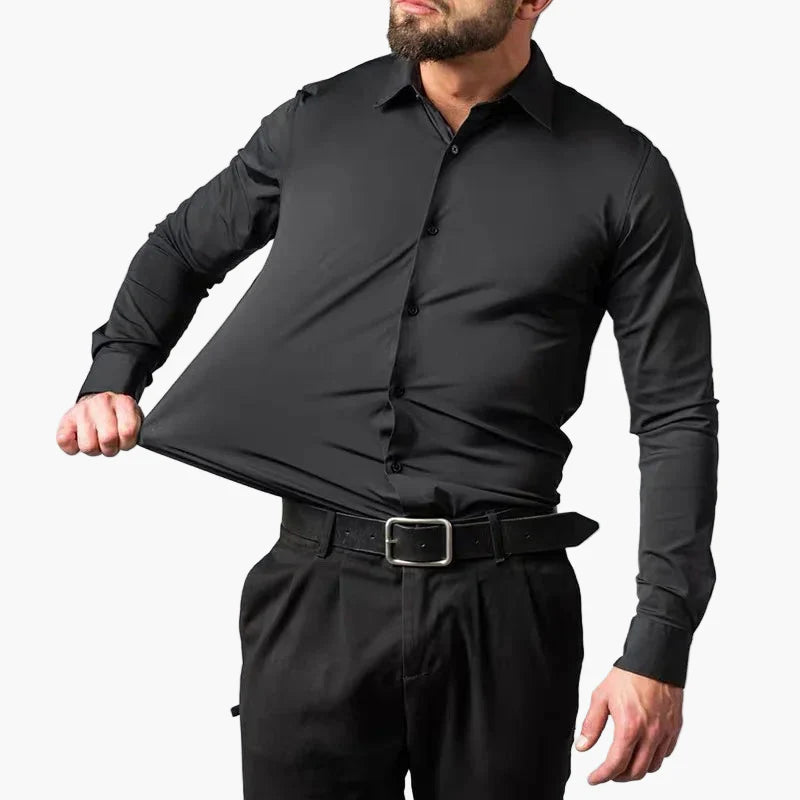 Herrskjorta Business Stretch Slim Fit – Elegant och Funktionell för Kontor och Fest