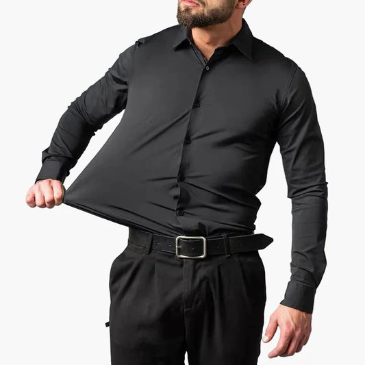 Herrskjorta Business Stretch Slim Fit – Elegant och Funktionell för Kontor och Fest