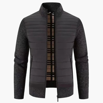 Herrjacka i koreansk stil – Slim Fit, stickad design, perfekt för vardag och höst/vinter