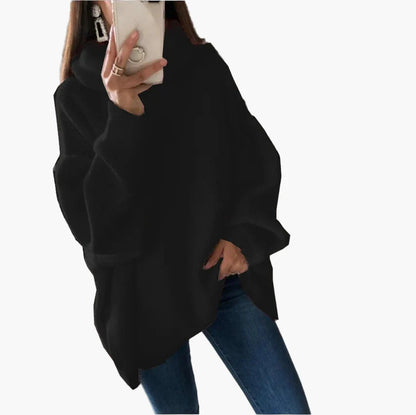 Damtröja Oversized Polotröja Vardagsstil Stickad Pullover