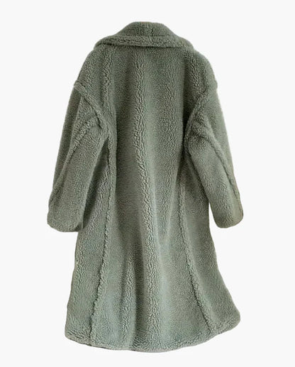 Dam Teddy Pälsrock Lång Oversize Vinterjacka Trendig