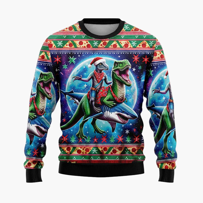 Herr Jultröja Ugly Christmas Sweater Street Style Santa – Perfekt för Julfest