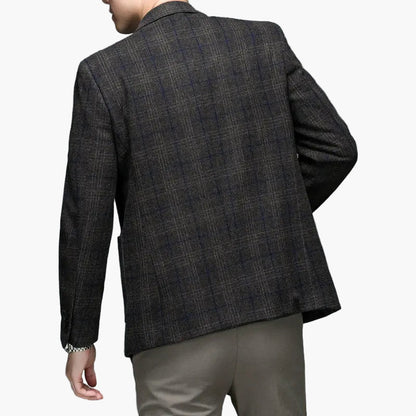 Herr Kavaj – Modern Rutig Blazer för Affär och Fest