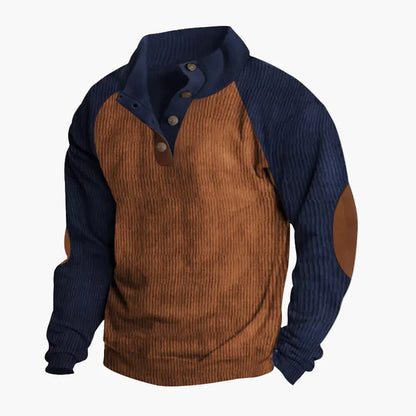 Herr Tröja Retro Halvknäppning Ledig Vardagsstil