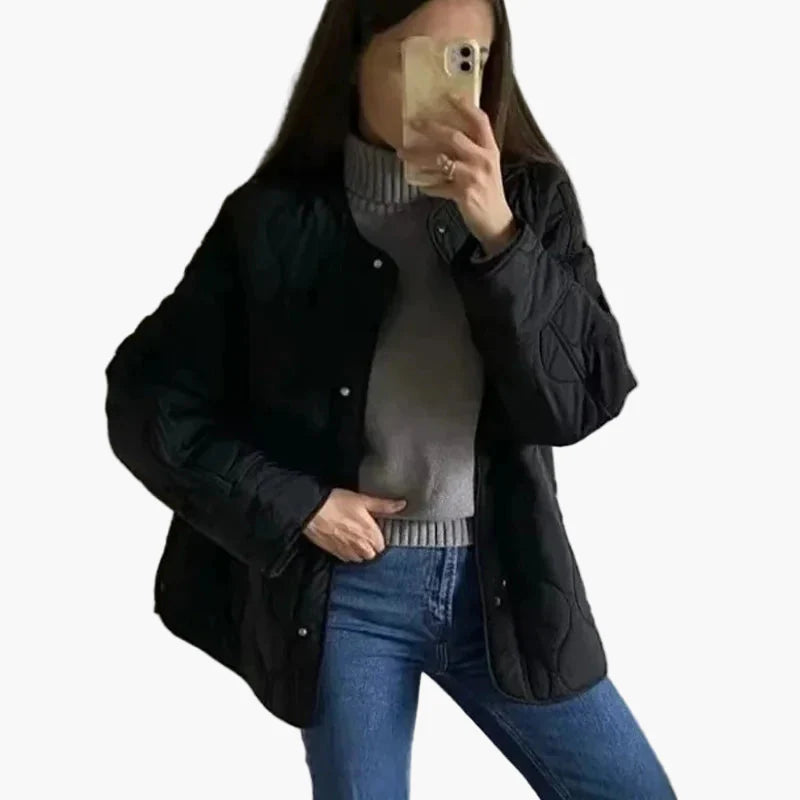 Dam Quiltad Vadderad Jacka – Elegant och Värmande Ytterplagg för Vardagsbruk