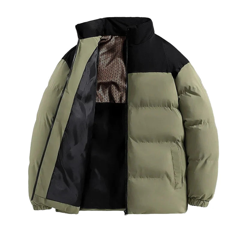 Herr Pufferjacka Vinter Varm Lättvikt Streetwear