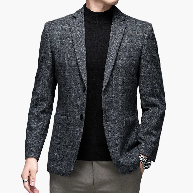 Herr Kavaj – Modern Rutig Blazer för Affär och Fest