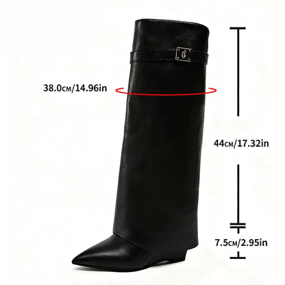 Damers slouchy låga stövlar med spetsig tå och dekorativ spänne – trendiga modeboots för vardag och fest