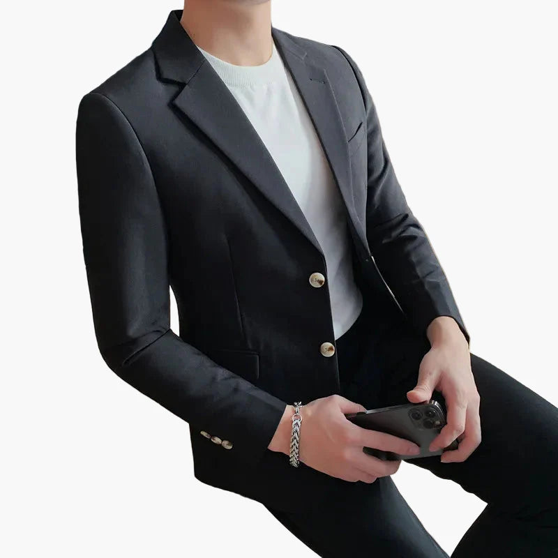 Herr Elegant Kavaj Slim Fit – Modern Blazer för Fest och Arbete