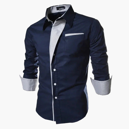 Herrskjorta Slim Fit – Modern Design för Kontor och Fest