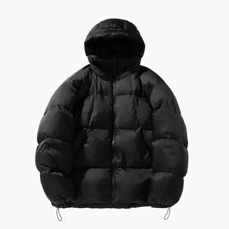 Herr Oversized Vinterjacka med Huva – Avslappnad Streetwear Stil