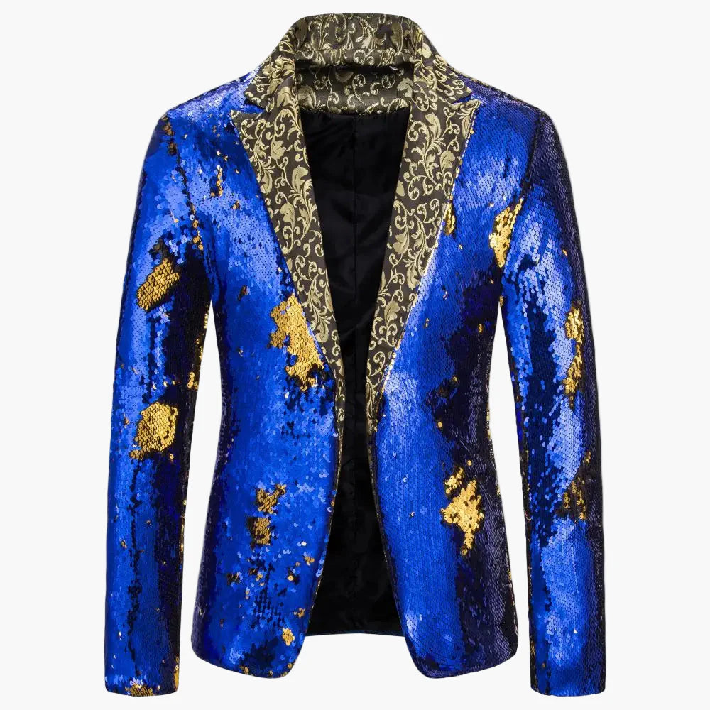 Herr Paljettblazer för Fest och Scen, Glamourös Kavaj för Särskilda Tillfällen