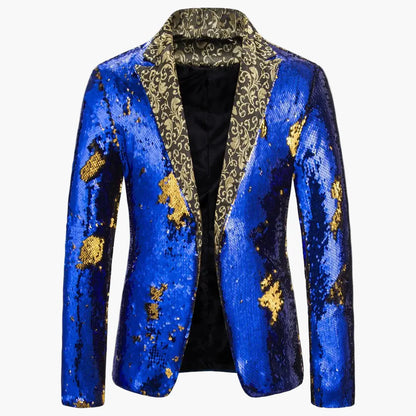 Herr Paljettblazer för Fest och Scen, Glamourös Kavaj för Särskilda Tillfällen