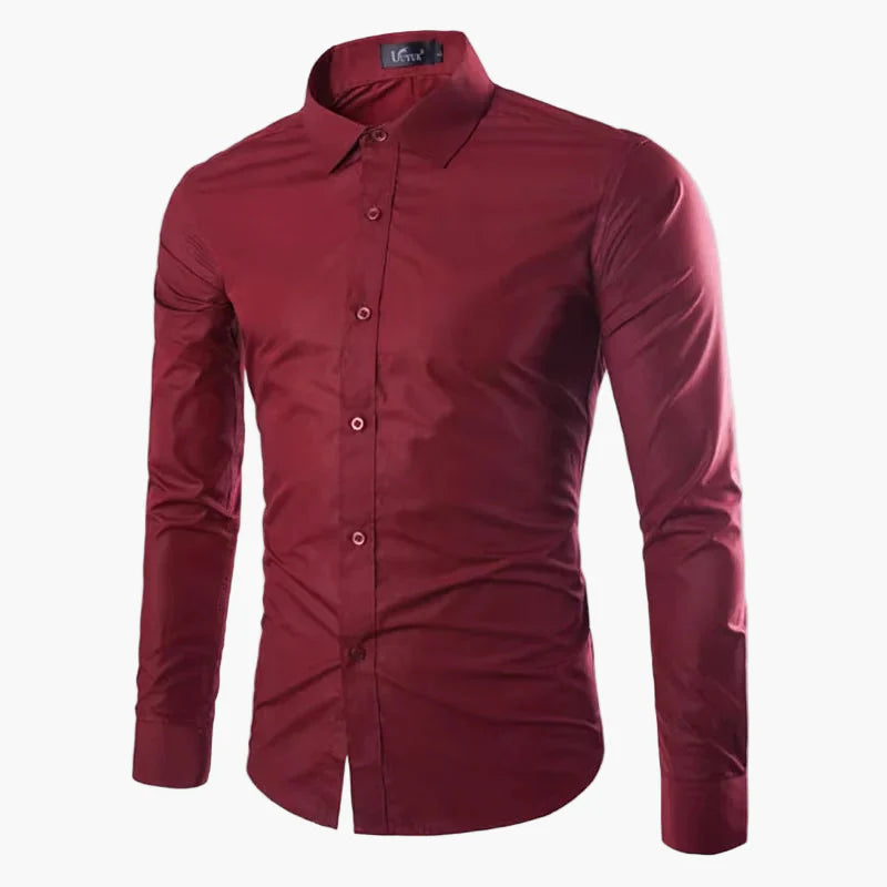 Herrskjorta med lång ärm – Slim Fit, elegant och mångsidig för kontor och fest