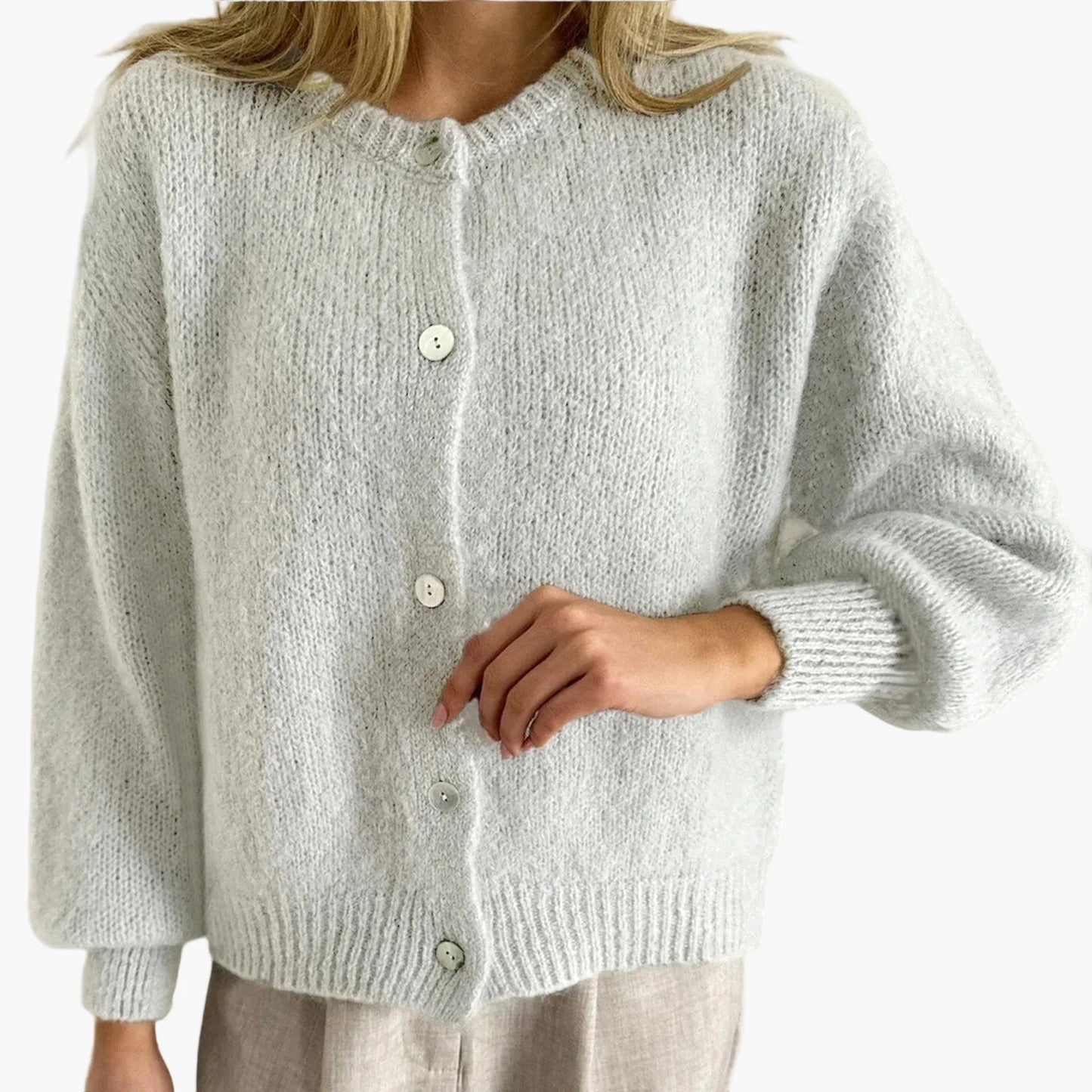 Damstickad cardigan i avslappnad stil – perfekt för vardagsbruk eller kontoret