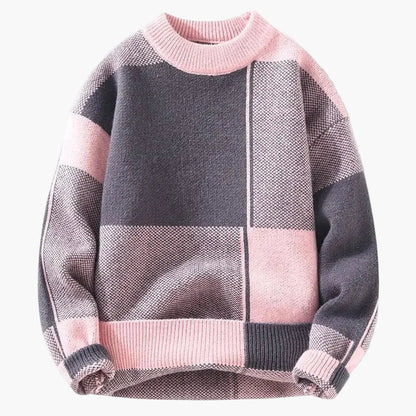 Herr Stickad Tröja Rutmönstrad Varm Höst/Vinter Casual