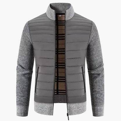 Herrjacka i koreansk stil – Slim Fit, stickad design, perfekt för vardag och höst/vinter