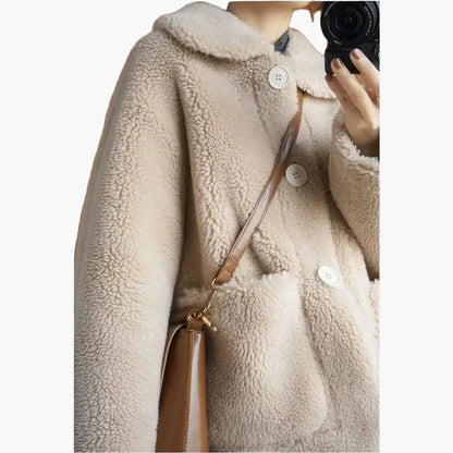 Dam Teddyjacka med avslappnad passform – Perfekt för vinter och vardag