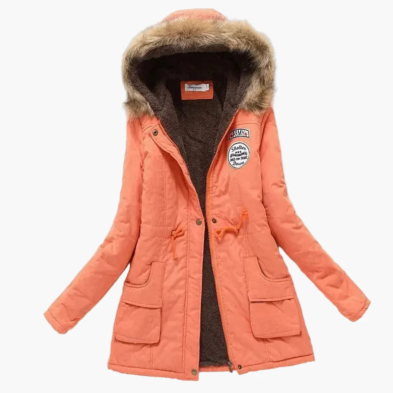 Dam Vinterparka med Fuskpäls och Trendig Koreansk Stil – Vardagsjacka