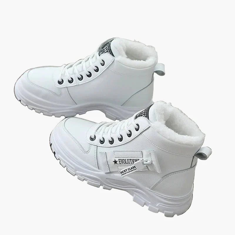 Dam Sneakers Vinterkängor med Hög Sula och Varm Foder – Trendiga Vardagsboots