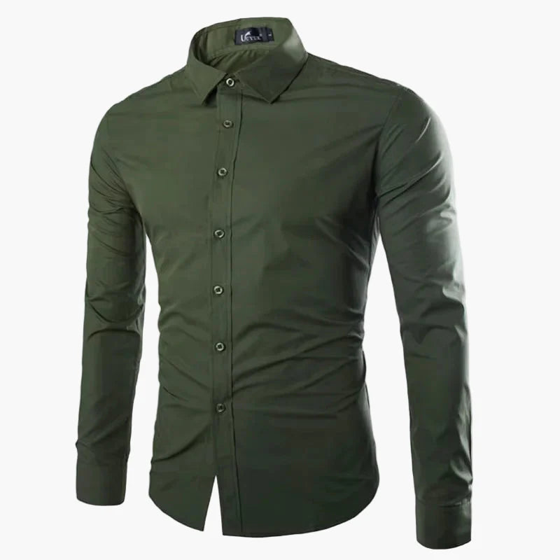 Herrskjorta med lång ärm – Slim Fit, elegant och mångsidig för kontor och fest