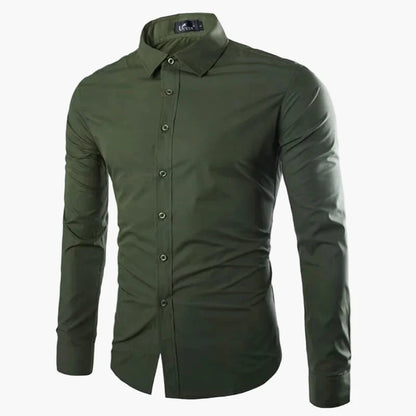 Herrskjorta med lång ärm – Slim Fit, elegant och mångsidig för kontor och fest