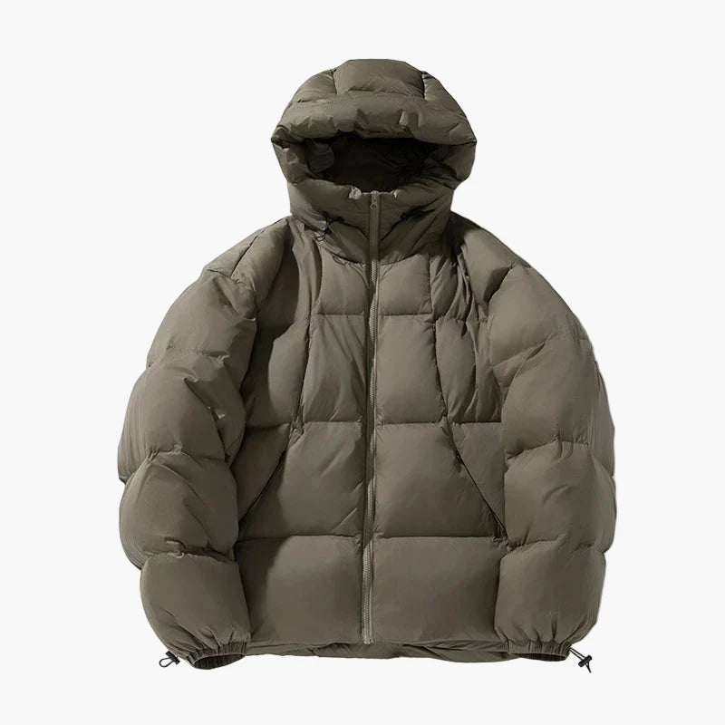 Herr Oversized Vinterjacka med Huva – Avslappnad Streetwear Stil