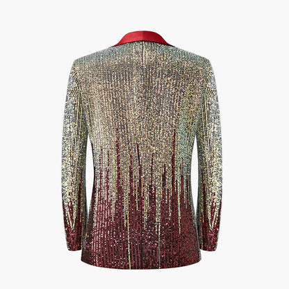 Herrkavaj Fest Smokingpaljett Party Blazer Med Glänsande Design För Kvällsevenemang