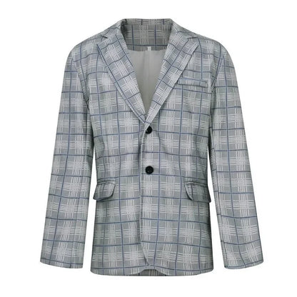 Herr Elegant Rutig Kavaj – Moderiktig Blazer för Affärs- och Fritidsbruk