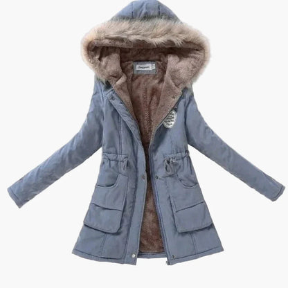 Dam Vinterparka med Fuskpäls och Trendig Koreansk Stil – Vardagsjacka