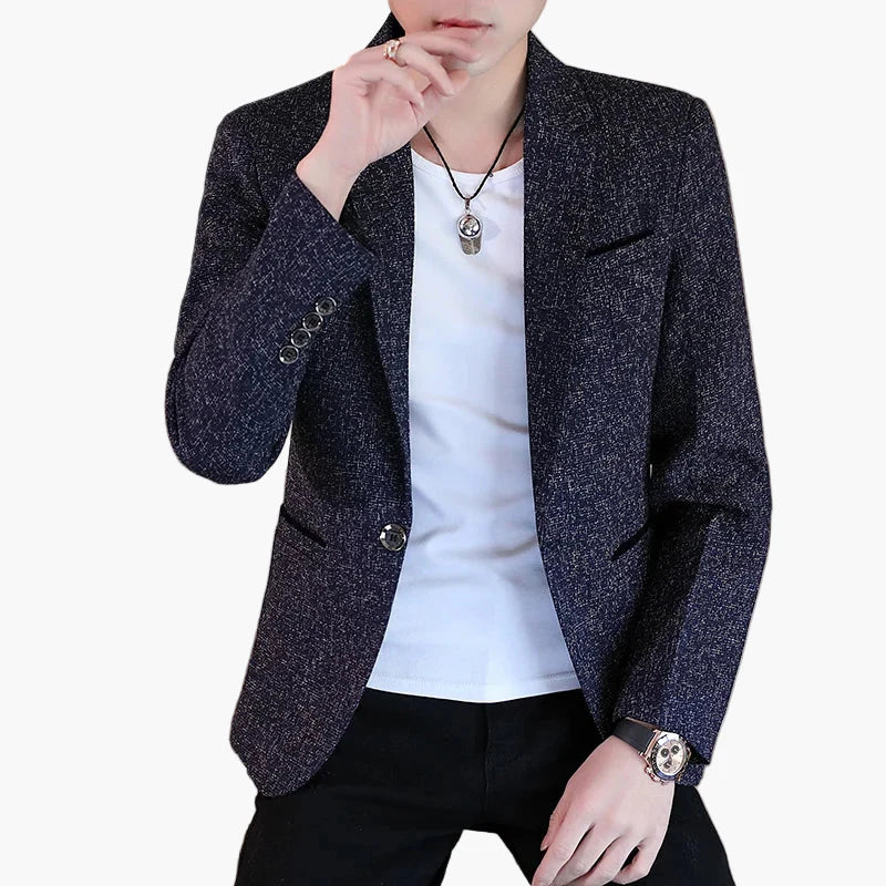 Herr Elegant Rutiga Kavaj – Moderiktig Blazer för Fest och Vardag