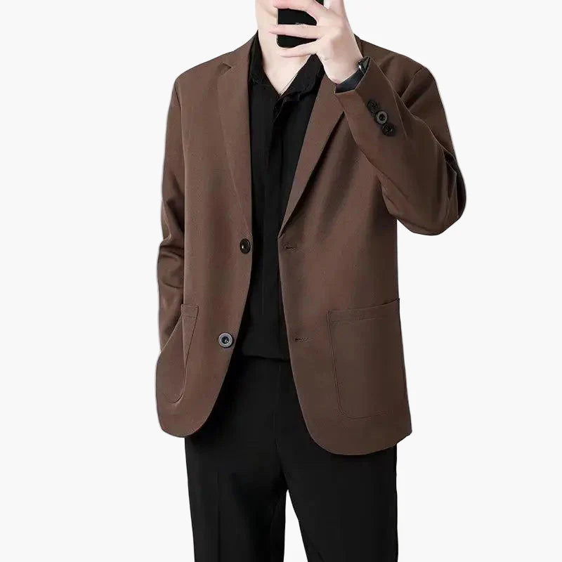 Herr Elegant Kavaj Modern Affärslook – Formell och Stilren Blazer för Män