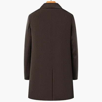 Herr Dubbelknäppt Elegant Vinterrock – Klassisk Stil för Affär och Fritid