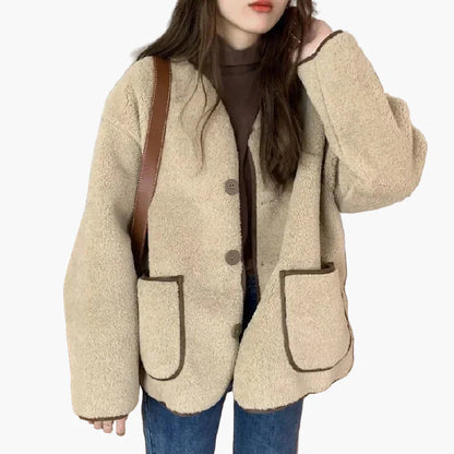 Dam Varm Oversize Casual Jacka – Trendig Vardagsstil för Höst och Vinter