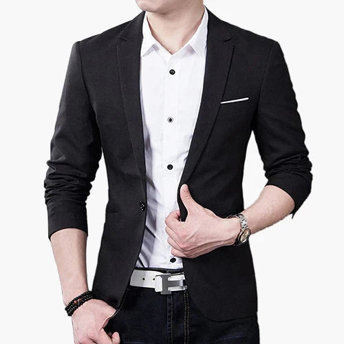 Herr Slim Fit Kavaj – Modern Stil för Fest, Kontor och Vardag